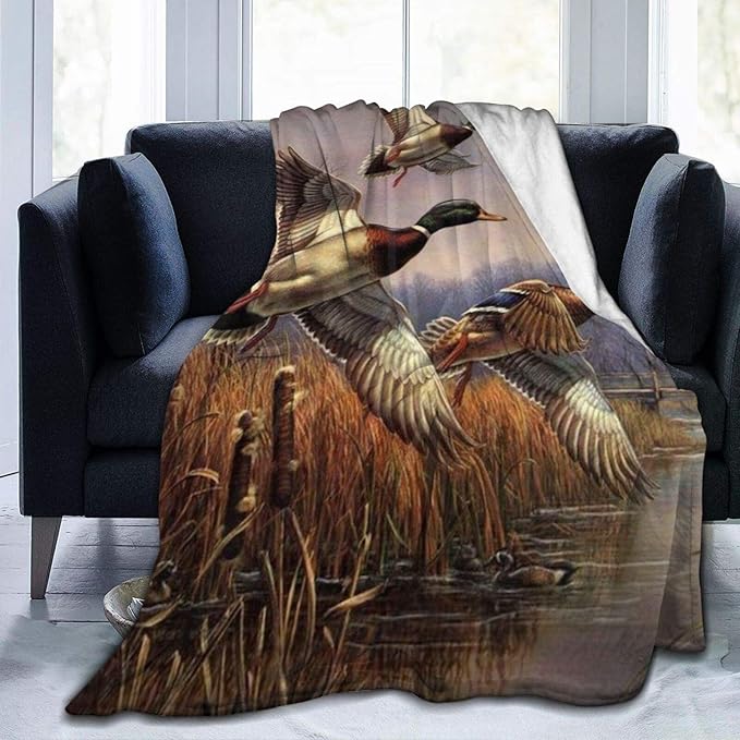 Throw Blanket Duck Hunting Fleece Throw Blanket, Super Soft Ultra