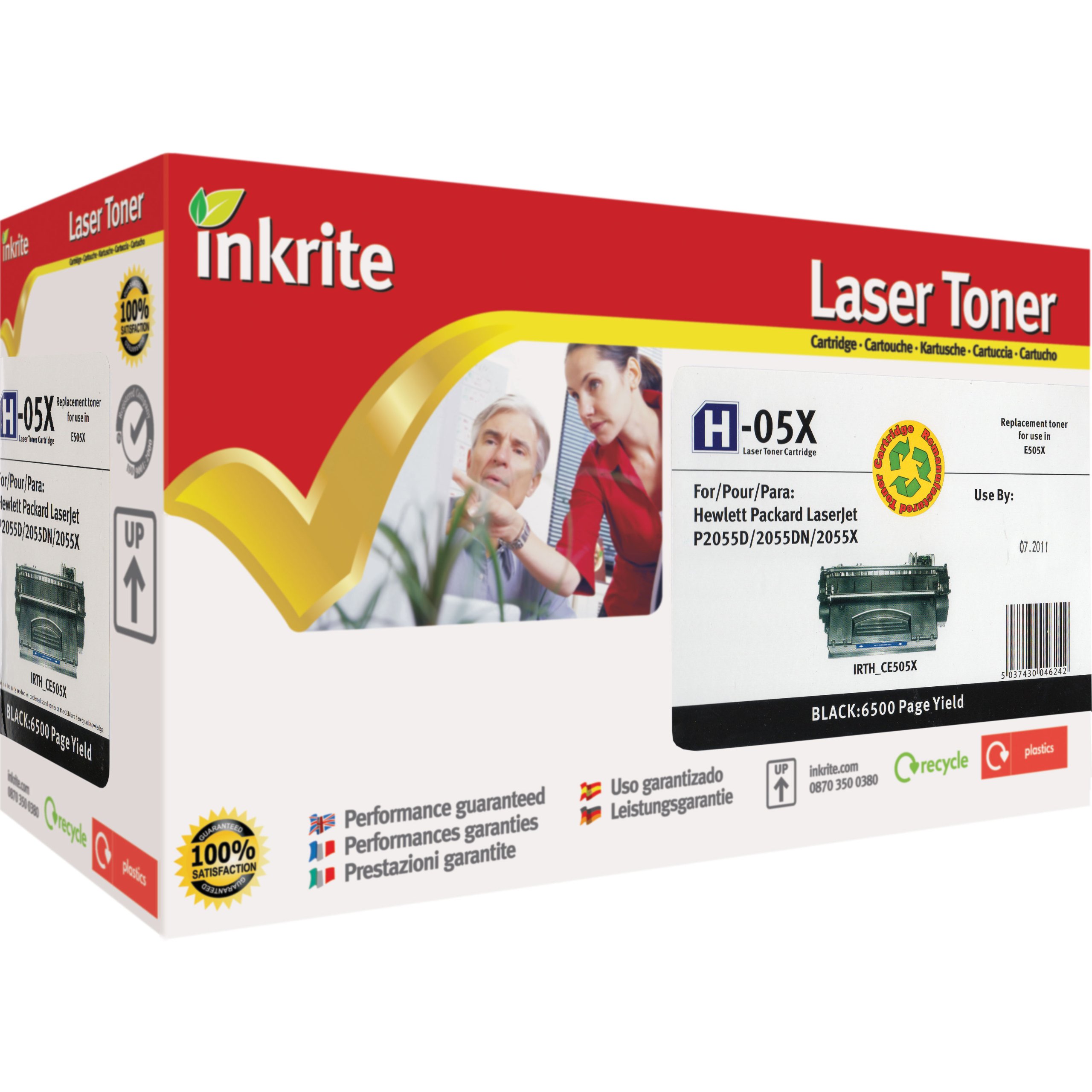 Inkrite Remanufactured Toner Cartridge Replacement for HP CE505X Black