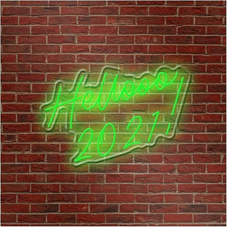 Amazon Co Jp 21こんにちはカスタムネオン文字装飾文字ルームの装飾ウェディングパーティーデコレーションledネオンサイン Color Green Size Us Standard ホーム キッチン