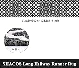SHACOS Extra Long Hallway Runner Rug 60x300 cm Non Slip Washable Black view 7