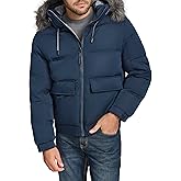 Andrew Marc Men's Outerwear Lithgow Bomber With Removable Faux Fur Hood