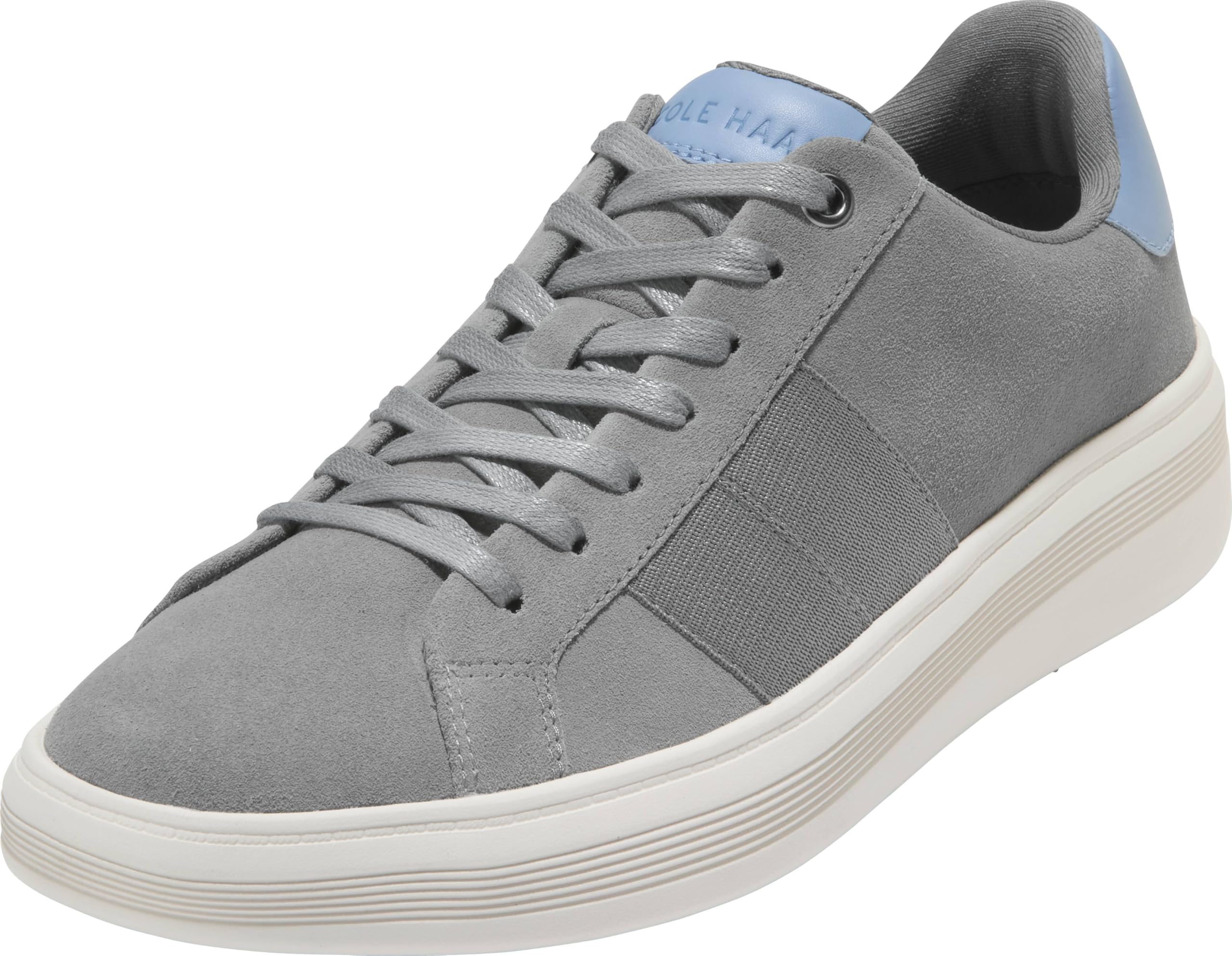 Cole Haan Men's Grand Crosscourt Premier, Sea Stone Suede/Faded Denim/Ivory, 7-W US Image