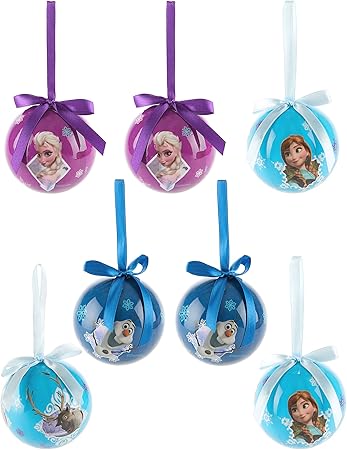 Immagini Natale Frozen.7 Palle Natale Frozen Il Regno Di Ghiaccio Amazon It Giochi E Giocattoli