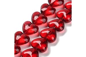 50pcs Heart Glass Beads Strands Heart Shape Electroplate Loose Beads for DIY Earring Bracelet Necklace Jewelry Making Red