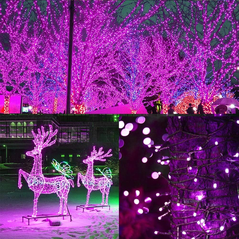 WATERGLIDE 300 LED Purple Halloween String Lights, 98.5FT 8 Lighting Modes Light, Plug in String Waterproof Mini Fairy Lights for Outdoor Holiday Christmas Wedding Party Bedroom Decorations: Home Improvement