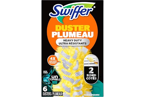 Swiffer Dusters Heavy Duty Multi-Surface Duster Refills for Cleaning, Unstopables, 6 Count