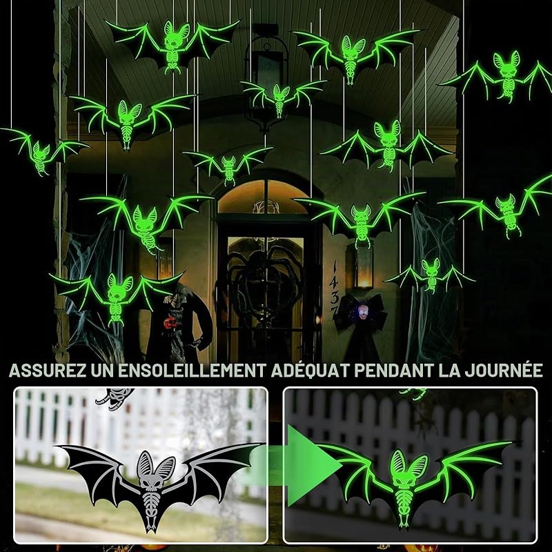10 Pièces Decoration Halloween Chauve Souris Halloween pour Fête Déco — photo 4 sur 7