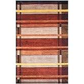 SAFAVIEH La Carta Pile Collection Area Rug - 5' x 8', Assorted, Hand-Knotted Wool, Ideal for High Traffic Areas in Living Roo