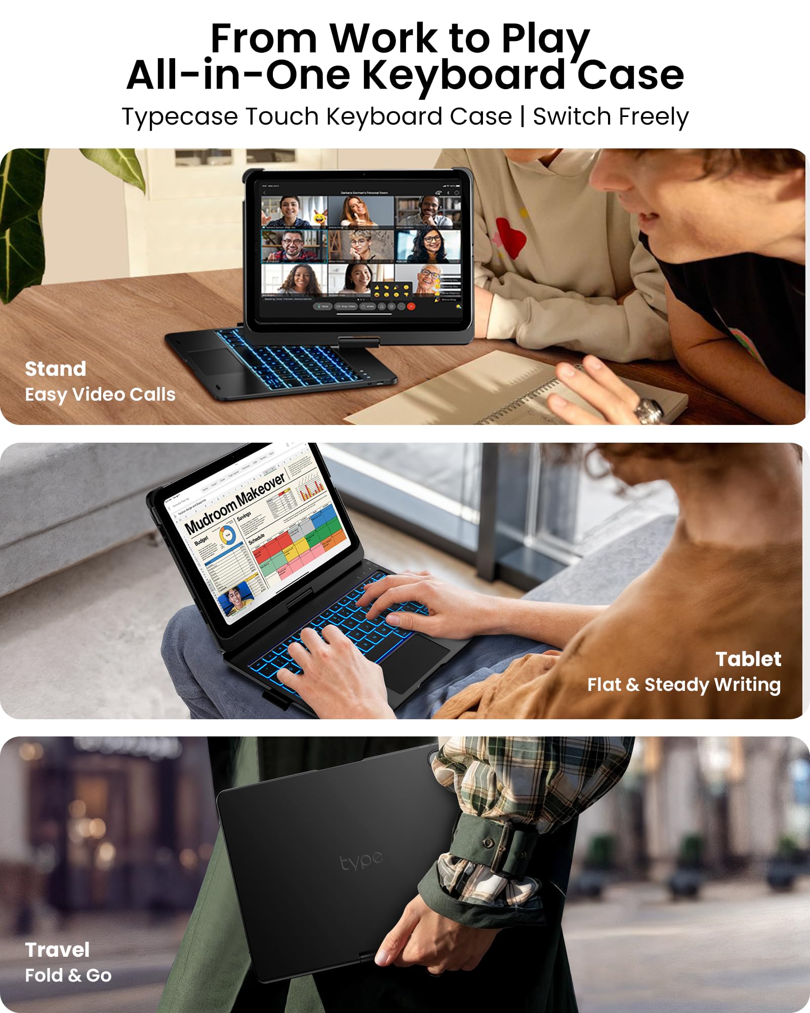 typecase Touch iPad 10th Generation Case with Keyboard (10.9