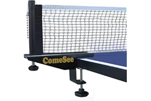 Comesee Professional Table Tennis Ping Pong Net Post Set Strength Screw Clamp with Net Clip Insert, 1.5 Inch Width Grip Holder, Tension and Height Adjustable Easy Set Up (Black)