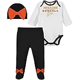 Gerber NFL baby girls 3 Pack Bodysuit Registry Gift Set Footed Pant and Cap