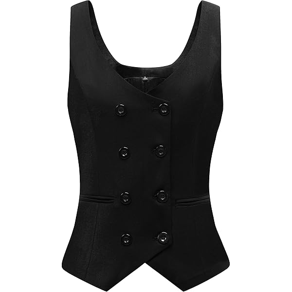 V VOCNI Waistcoat Vest for Women Racerback Button Up Fashiona