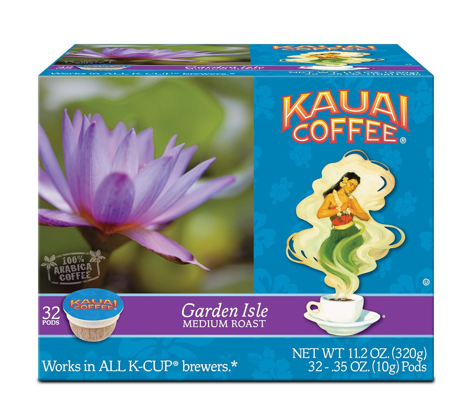 Kauai Coffee Kauai Carton Garden Isle Single serve, Garden Isle, 32Count