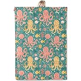 ICAAV Cute Octopus Flannel Blanket 50x60in,with Colorful Underwater Sea Life Pattern, Soft Lightweight Ocean Throw for Kids, Girls,Boys, Nursery or Bedroom Décor, Gifts Blankets