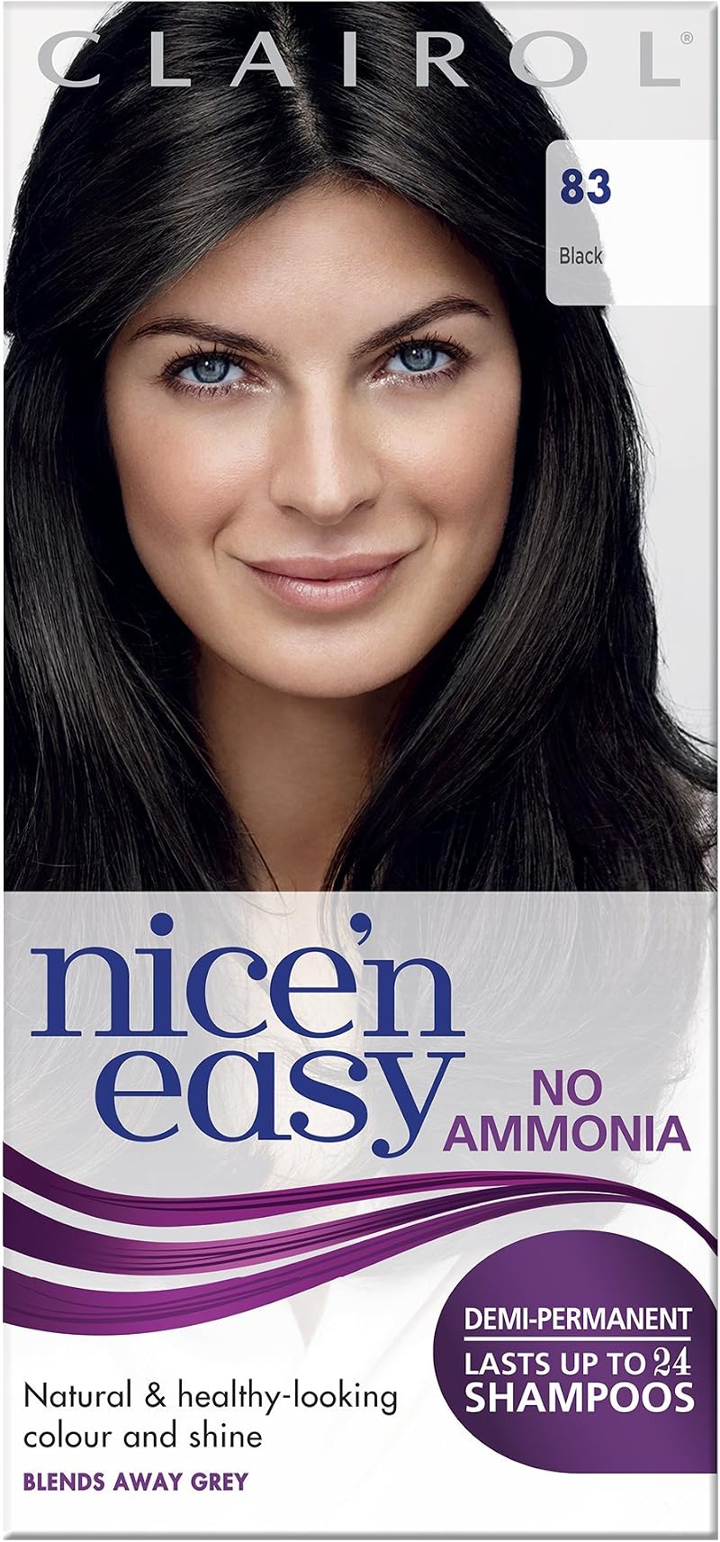 Clairol Nice'n Easy No Ammonia Hair Dye 83 Natural Black Semi-Permanent