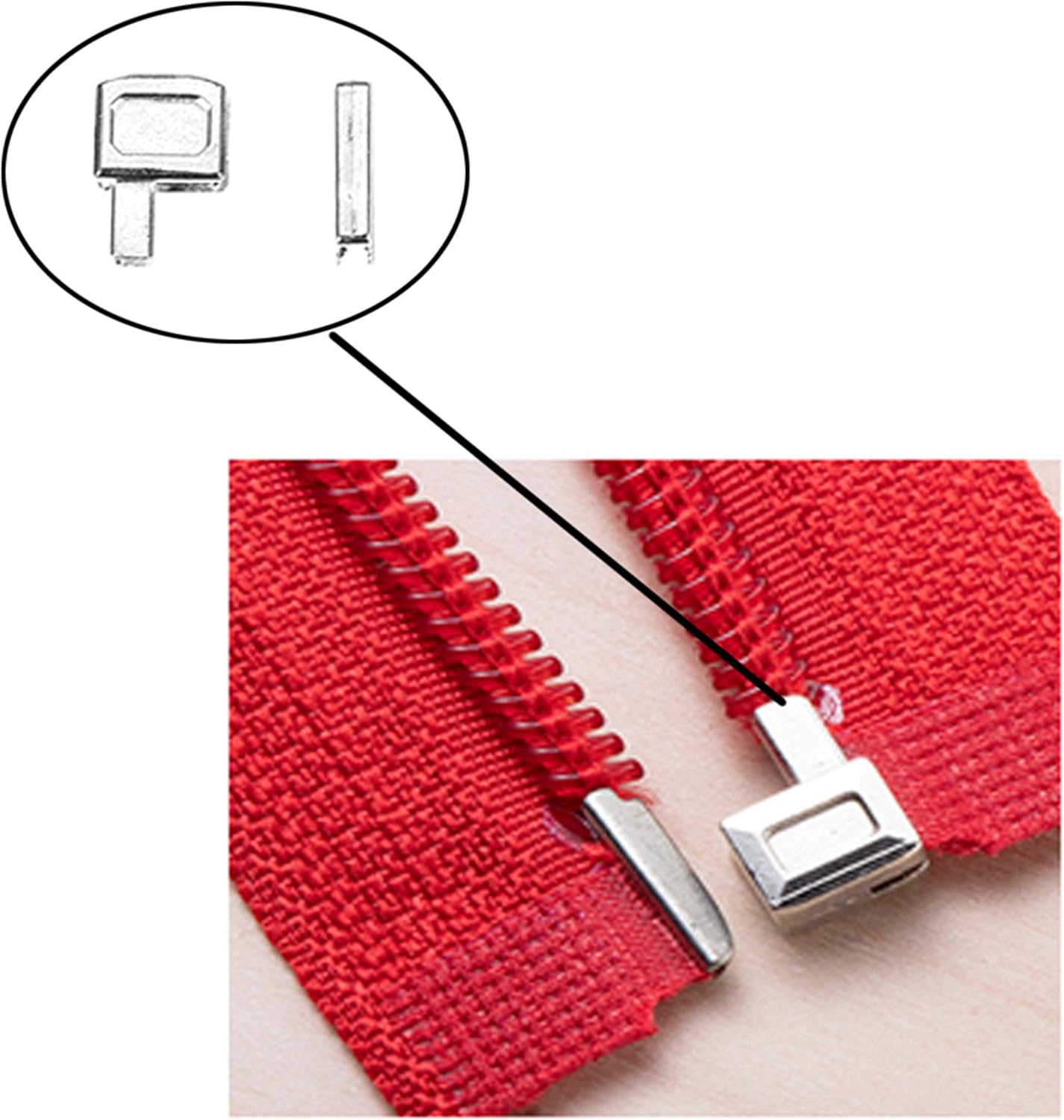Kare & Kind Zipper Repair Kit, 4 Sizes and 4 Colors, 16 Sets of Zipper Boxes and Insertion Pins, 16 works Zipper Top Stop - Image 5