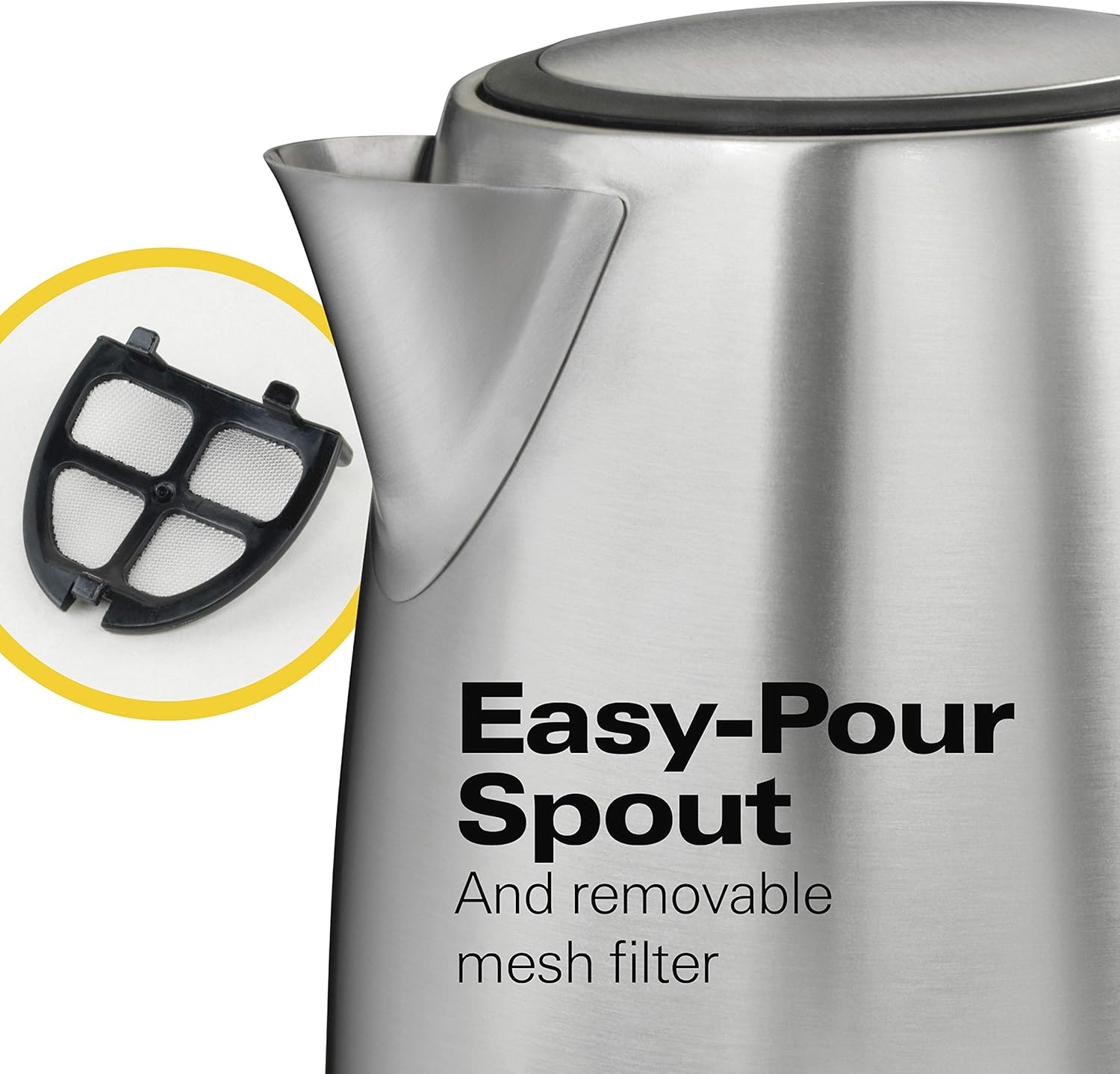 Hamilton Beach Electric Tea Kettle, Water Boiler & Heater, 1 L, Cordless, Auto-Shutoff & Boil-Dry Protection, Stainless Steel (40998): Kitchen & Dining