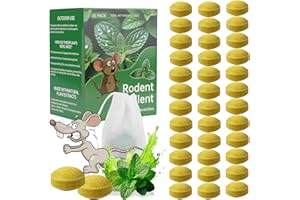 NIHASKER Mouse Rodent Repellent, 48 Pack Peppermint Lemon Oil Mice Repellent for Squirrel Rats Spider Pests, Natural Deterrent for Kitchen, Warehouse, Car, Indoor, Outdoor, Safe for Pets & Family