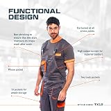 Portwest TX12 Texo Contrast Bib and Brace Overalls Mens Black M view 2