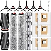 21 Pack Accessories Kit Compatible with eufy E28 Omni/E25 Omni Robot Vacuum | include 1 Set(2) Main Brushes, 6 Dust Bags, 4 Filters, 2 Roller Mops, 6 Side Brushes, 1 Cleaning Tool, Replacement Parts