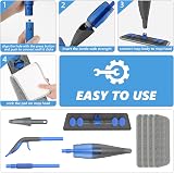 PAPCLEAN Spray Mop with 635ML Tank 4 Microfiber Pads Wet Dry Floor Cleaner view 4