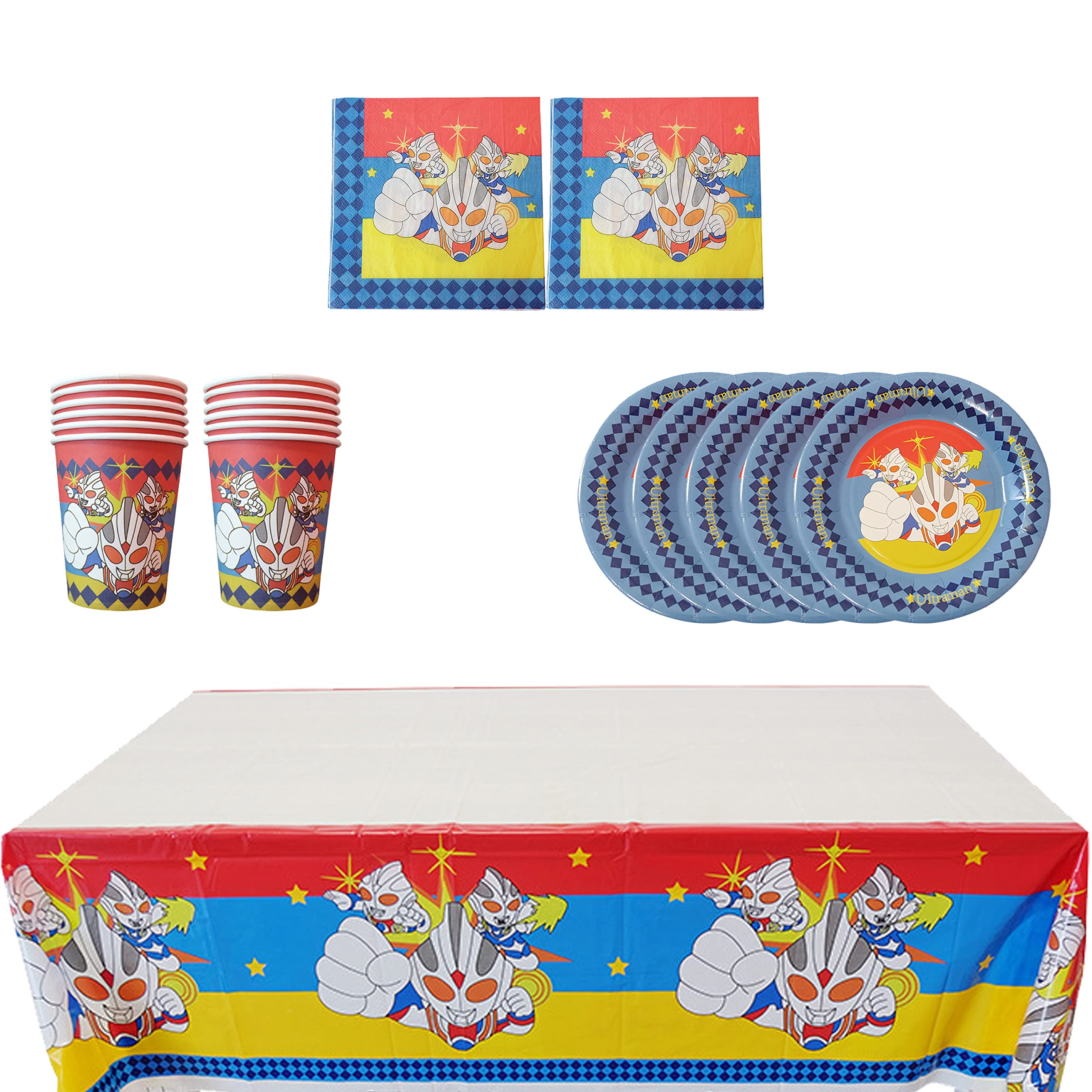 Party Supplies Ultraman Birthday Party Decorations Ultraman Party Tableware Ultraman Birthday Tableware Sets Ultraman Tablecloth Napkins Plates Paper Cups