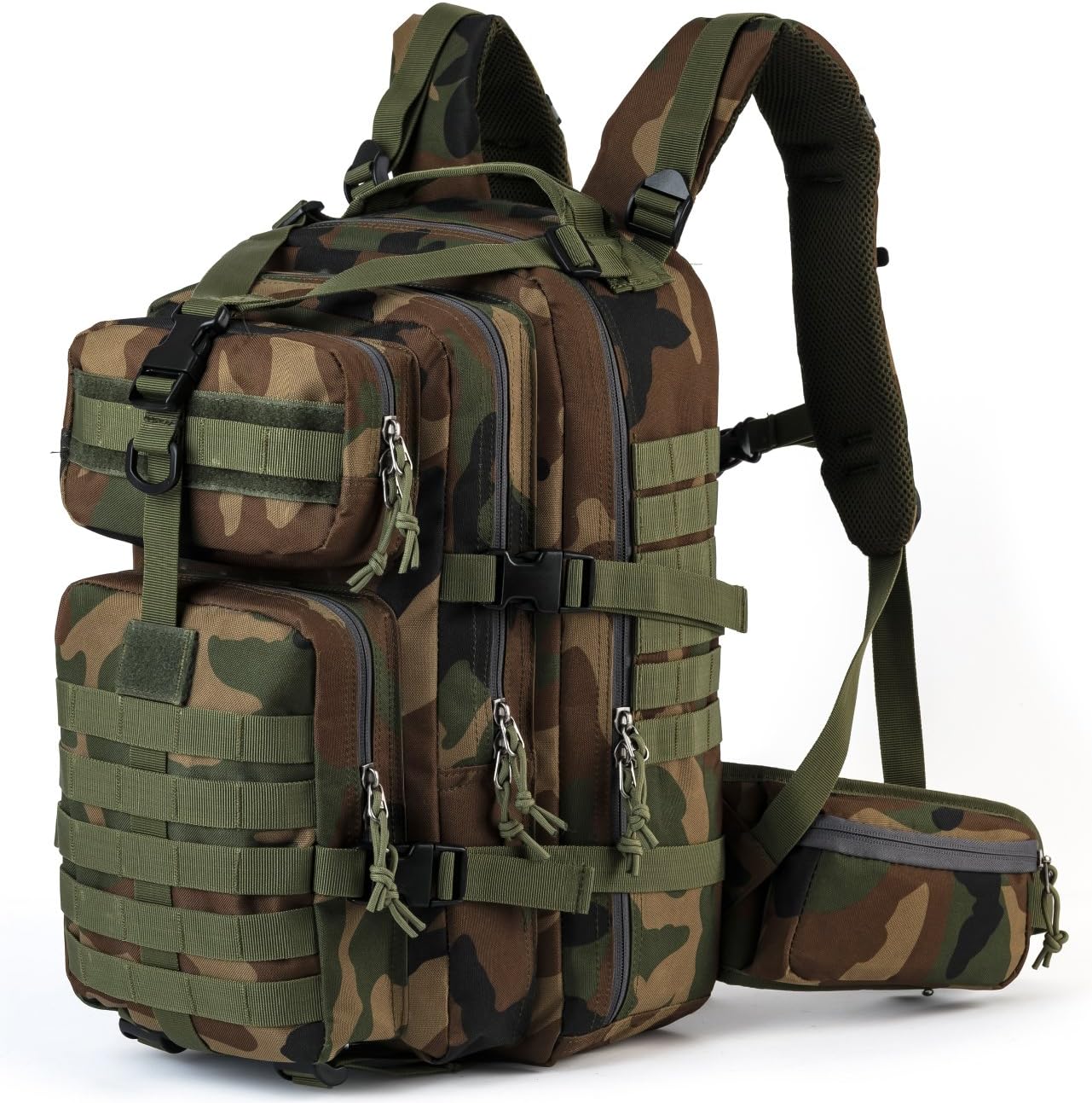 SHARKMOUTH Military Tactical Backpack 3 Day Assault Pack MOLLE Bag Rucksack Survival Outdoor School Daypack for Camping Hiking Hunting Climbing Travel Trekking 33L