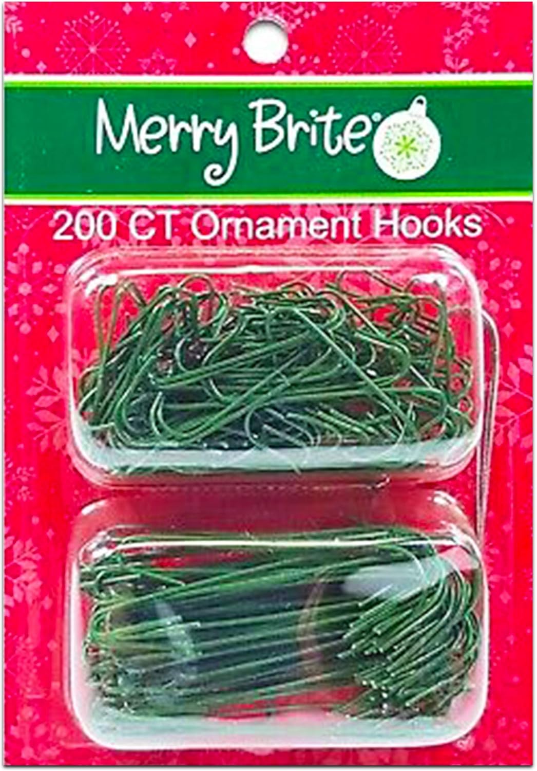 Ornament Hooks - Merry Brite Green Christmas Ornament Hooks, 200 Ct.