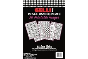 Gelli Arts Image Transfer Printables Lisbon Tiles - 20 Tile Images Included, Use Gel Plates, Great for Teachers and Students of All Ages