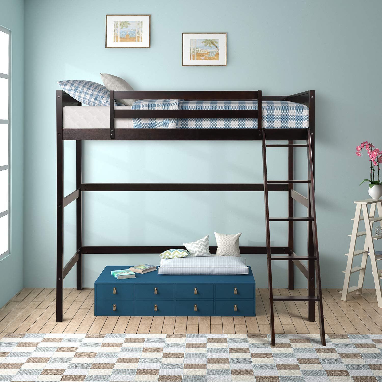 Best Loft Bed Full End Angled Ladder
