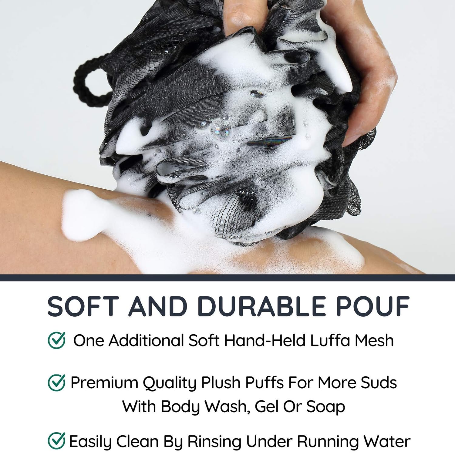 Slick- Loofah with Handle, Loofah Back Scrubber, Back Loofah, Loofah Brush with Long Handle, Loofah on A Stick, Shower Loofah with Handle, Shower Supplies, Loofah Scrubber, Loofah Back Scrubber: Beauty