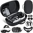 KANG YU Hard Carrying Case Compatible with Meta/Oculus Quest 3, Carry Bag Sets With Comfortable Head Strap, VR Silicone Face Cover, VR Shell Cover,Touch Controller Grip Cover,Camera Lens Protector