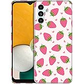 SuzaCase Back Case for Samsung Galaxy A13 5G, Samsung A13 Case with Stylish Strawberry Pink Pattern Design Printed Cute, Sleek Durable Hardshell Protective Case/Cover for Samsung A13 5G