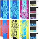 Buryeah 6 Pack Oversized Lightweight Thin Beach Towel 59 x 28 Inch Microfiber Sand Free Quick Dry Absorbent Large Beach Towel for Women Men Adult Bath Travel Swimming Pool Camping(Classic,Ocean)