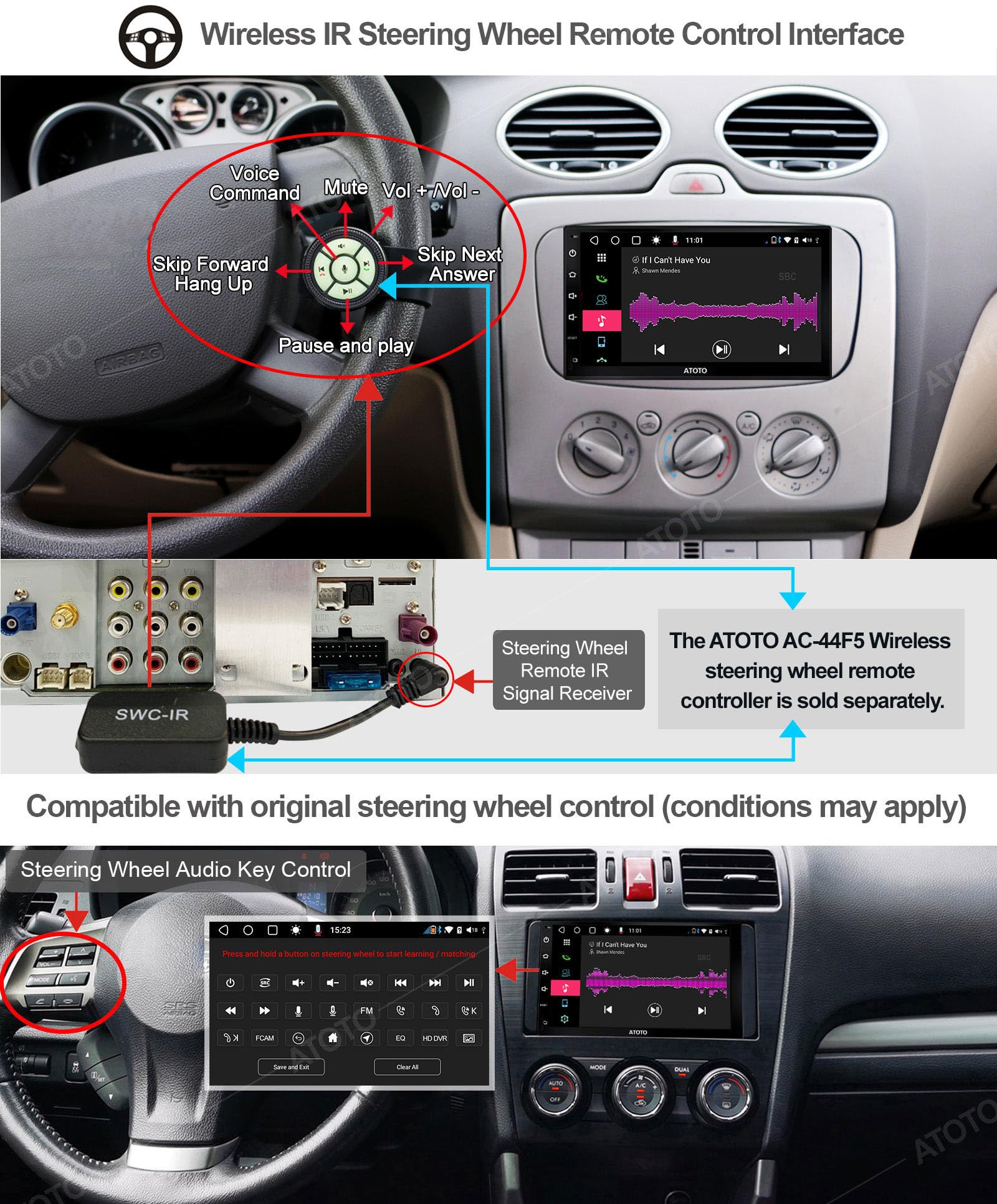 ATOTO 7-inch Android Car Stereo with Wireless CarPlay, Android Auto, Dual Bluetooth, QLED Display, HD Rearview - S8G2B74PM