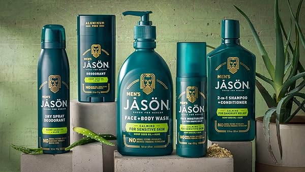 JASON MEN’S CALMING 2-IN-1 SHAMPOO AND CONDITIONER, 12 OZ