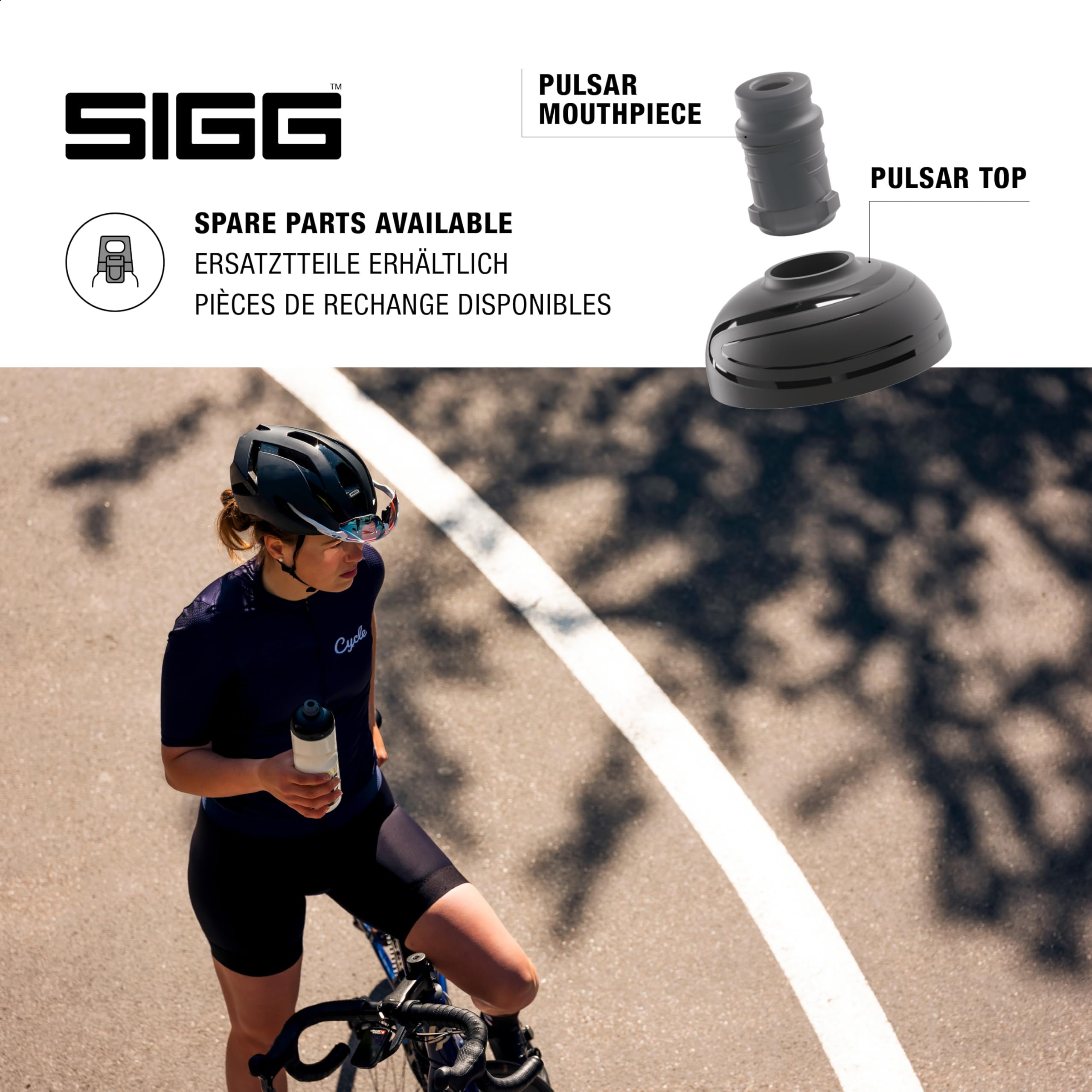 Sigg - Fahrrad Trinkflasche - Pulsar White - Quetschbar - Spülmaschinenfest - Federleicht - Auslaufsicher - BPA-frei - Sport & Fahrrad Zubehör - Weiß & Gelb - 0,75L 4