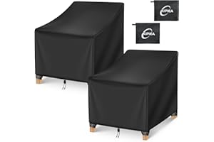 Kipiea Patio Chair Covers Waterproof Winter 2 Pack - Heavy Duty Lawn Outdoor Furniture Chair Covers with Anti UV and No Tears, No Fading (30" W x 37" D x 31" H)