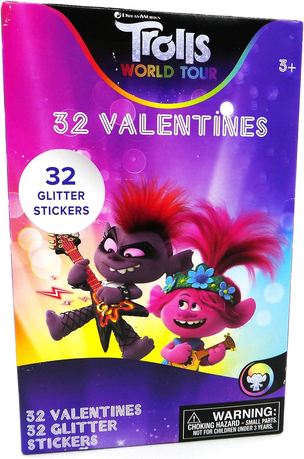 DreamWorks Trolls Glitter Stickers - 50 Count Pack For Kids Crafts, Parties & Rewards