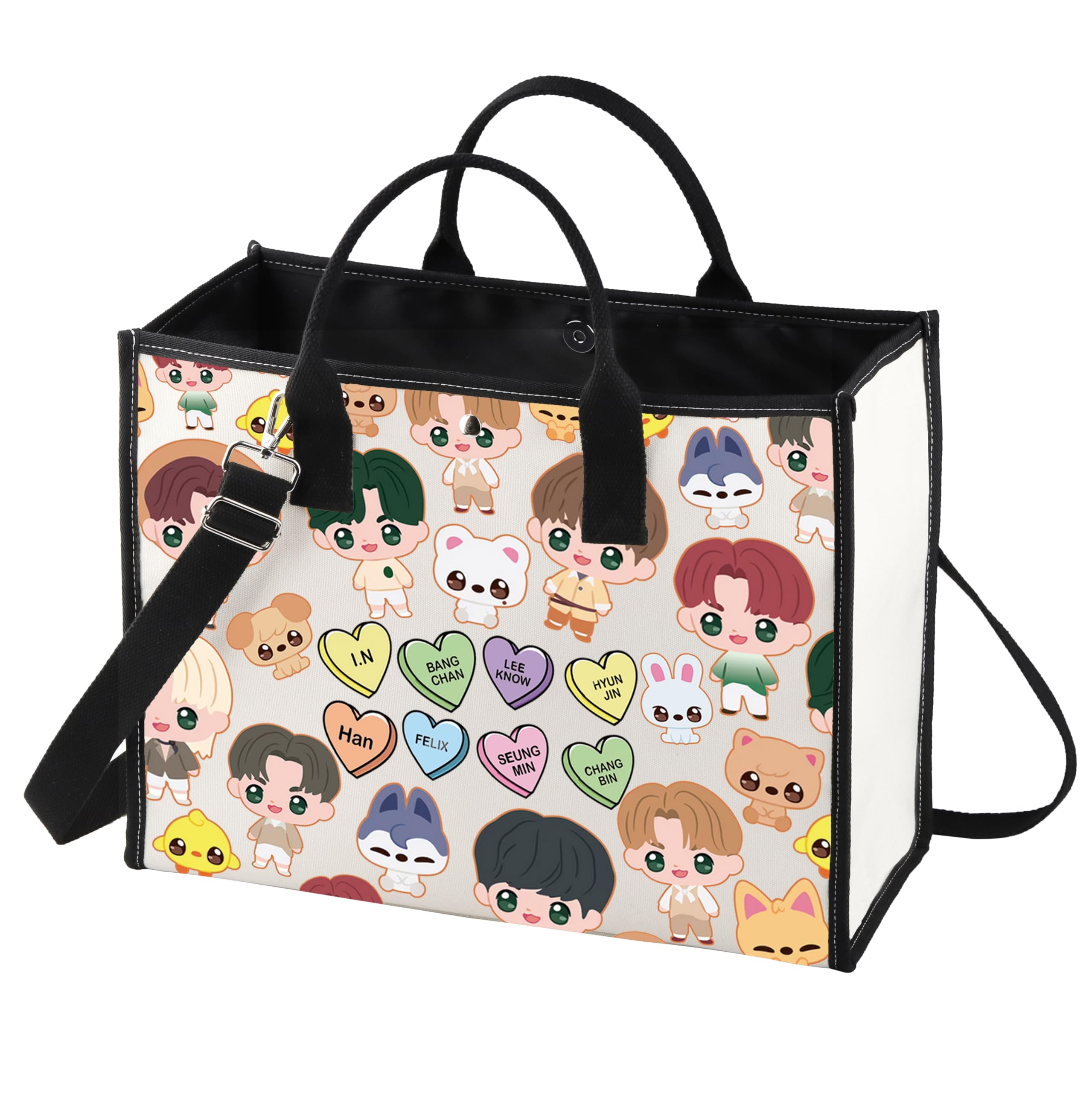 LEVLO SKZ Cosmetic Make Up Bag SKZOO K-POP Fans Gift SKZ Cartoon Member Makeup Zipper Pouch Bag, SKZ LT