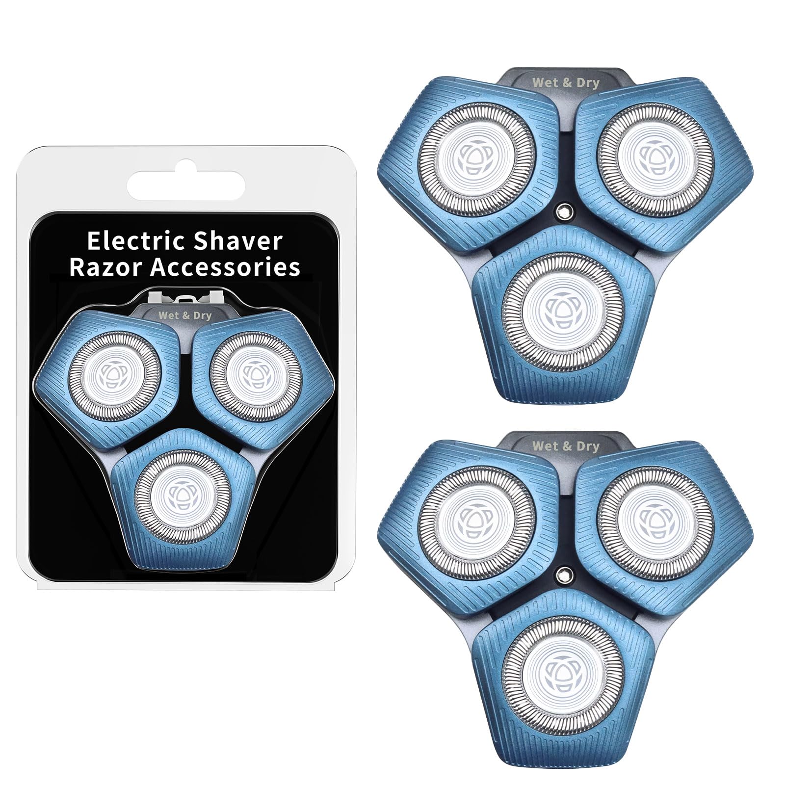 Photo 1 of 2 Pack SH71/50 Shaving Heads Compatible with Phili*s Shavers Series S5000 (S5XXX),S7000 (S7XXX) (BLUE)