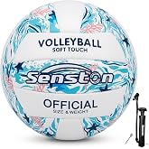 Senston Volleyball Official Size 5 Soft Waterproof for Indoor Outdoor Beach | Hard-wearing PVC, Fade-resistant, Anti-deform, Great Air Retention, Low Maintenance, Training Entertainment