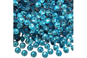 Jmassyang 8000 Pieces SS10 2.8mm Hotfix Rhinestones, Round Flatback Crystal Glass Hot Fix Rhinestones for Crafts Clothes Shoes Shirts Caps Decoration (Aquamarine)