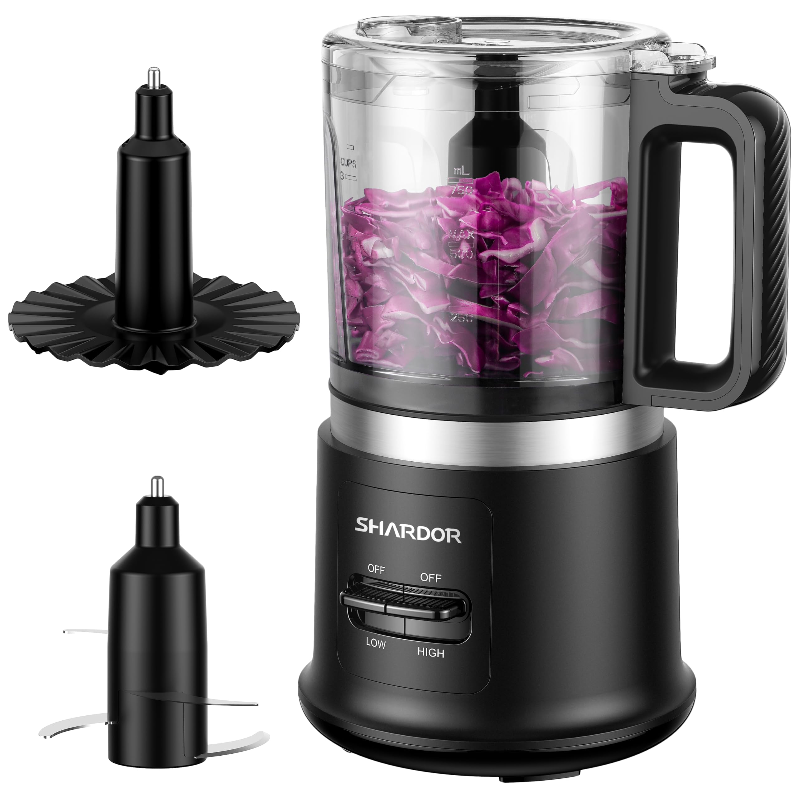Photo 1 of Food Chopper, 4 Cup Mini and Fast Food Processor, Electric Meat Grinder with 2 Speed, 4 Stainless Steel Blades, and Whisk, 400W Power for Chopping, Mixing, Emulsifying, Puree and Whisking, BPA-Free