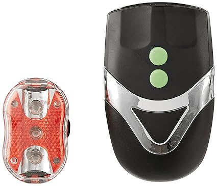 Generic 001 LED Headlight with Horn and Rear Light Bicycle Combo, Adult