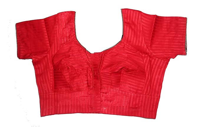 DCM round neck blouse stripe red