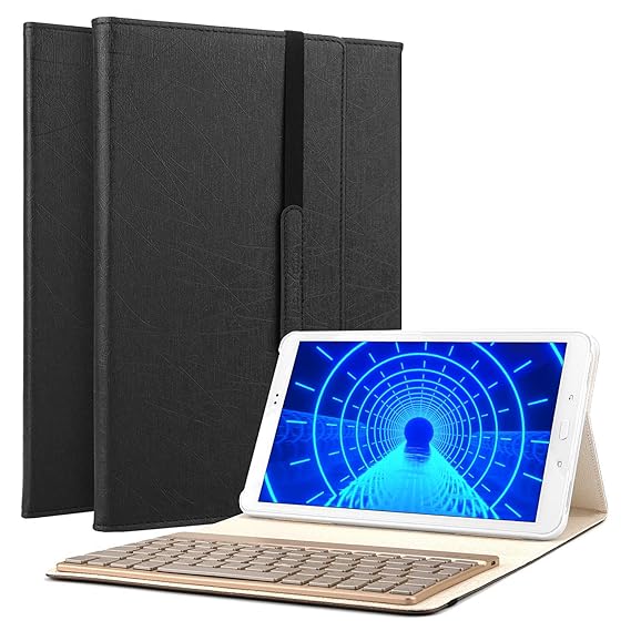 BORIYUAN Bluetooth Tastatur Hülle Kompatibel mit Samsung Galaxy Tab A 10.1 2016 Leder Schutzhülle mit Alu Bluetooth Tastatur 
