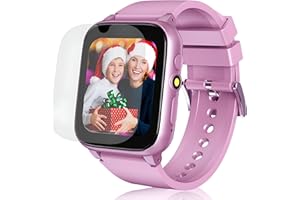 Goodatech 1.69'' Smart Watch for Kids 4-12 Years Boys Girls, 26 Puzzle Games,HD Camera,Video Music Player,Pedometer,Flashlight, Alarm Clock,Learn Card,Audio Book,Smartwatch for Children Gifts (Pink)