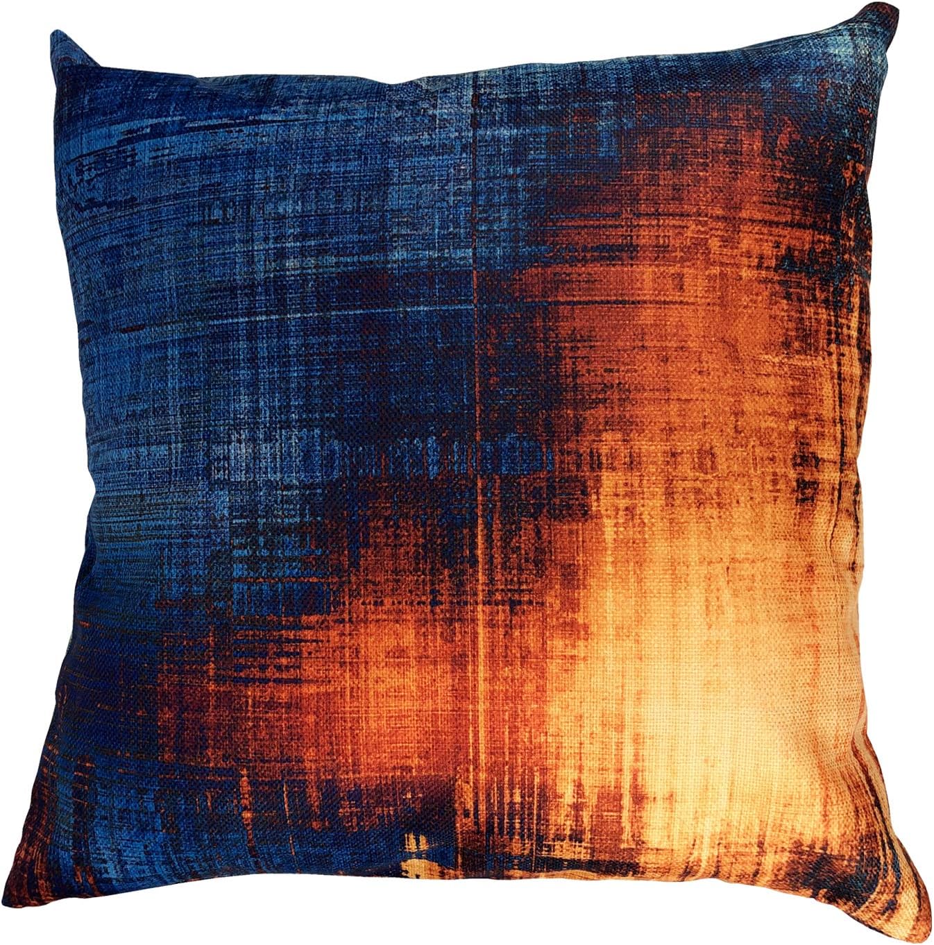 MuaToo Decorative Art Old Rough Grunge Texture Blue Orange Yellow Throw Pillow Case Cushion Cover 20" x 20" 50x50cm