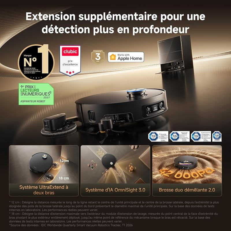 X60 Pro Ultra Complete Robot Aspirateur Laveur avec Bras UltraExtend